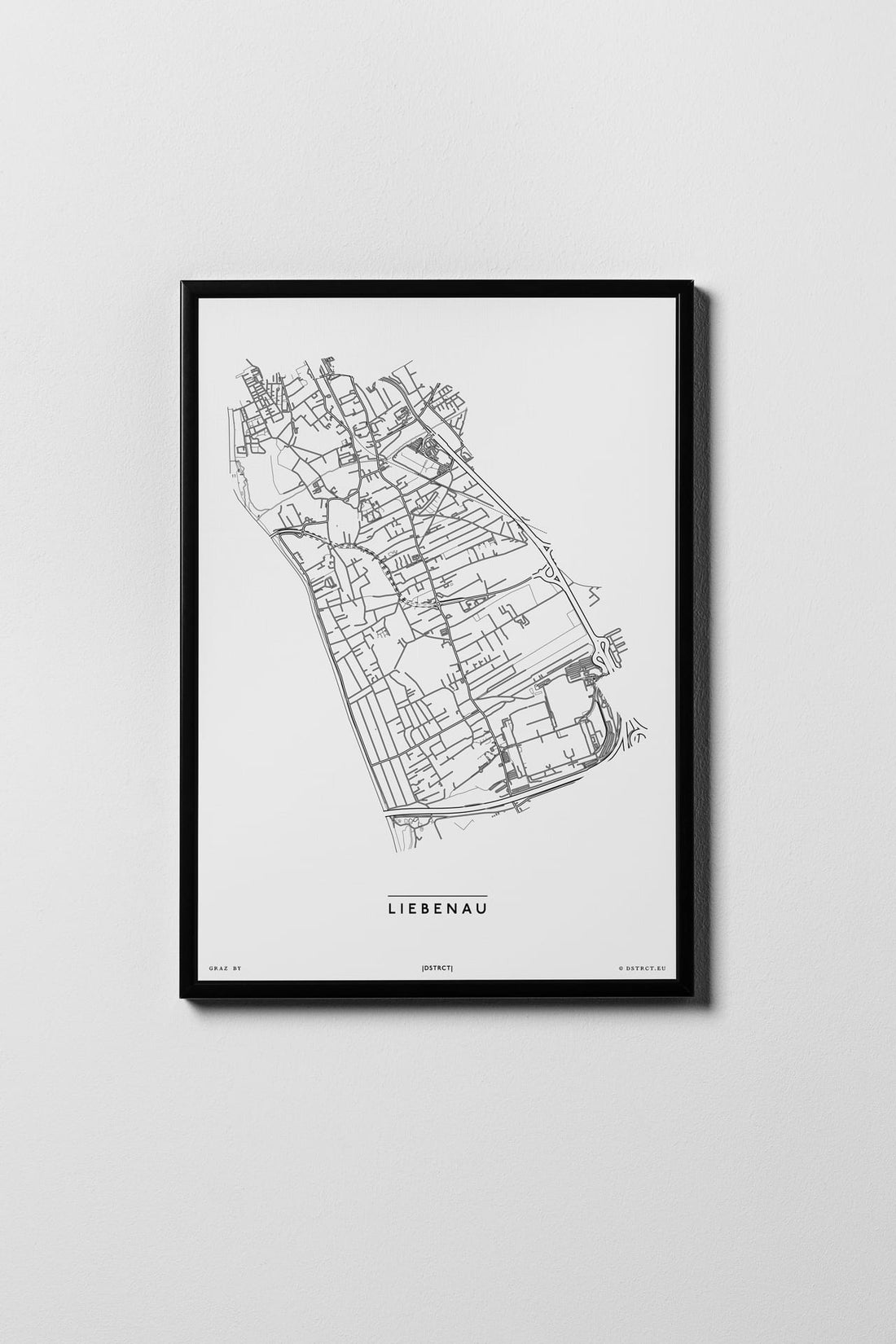 Liebenau | 8010, 8041, 8042, 8074 | Graz | City Map Karte Plan Bild Print Poster Framed Mit Rahmen