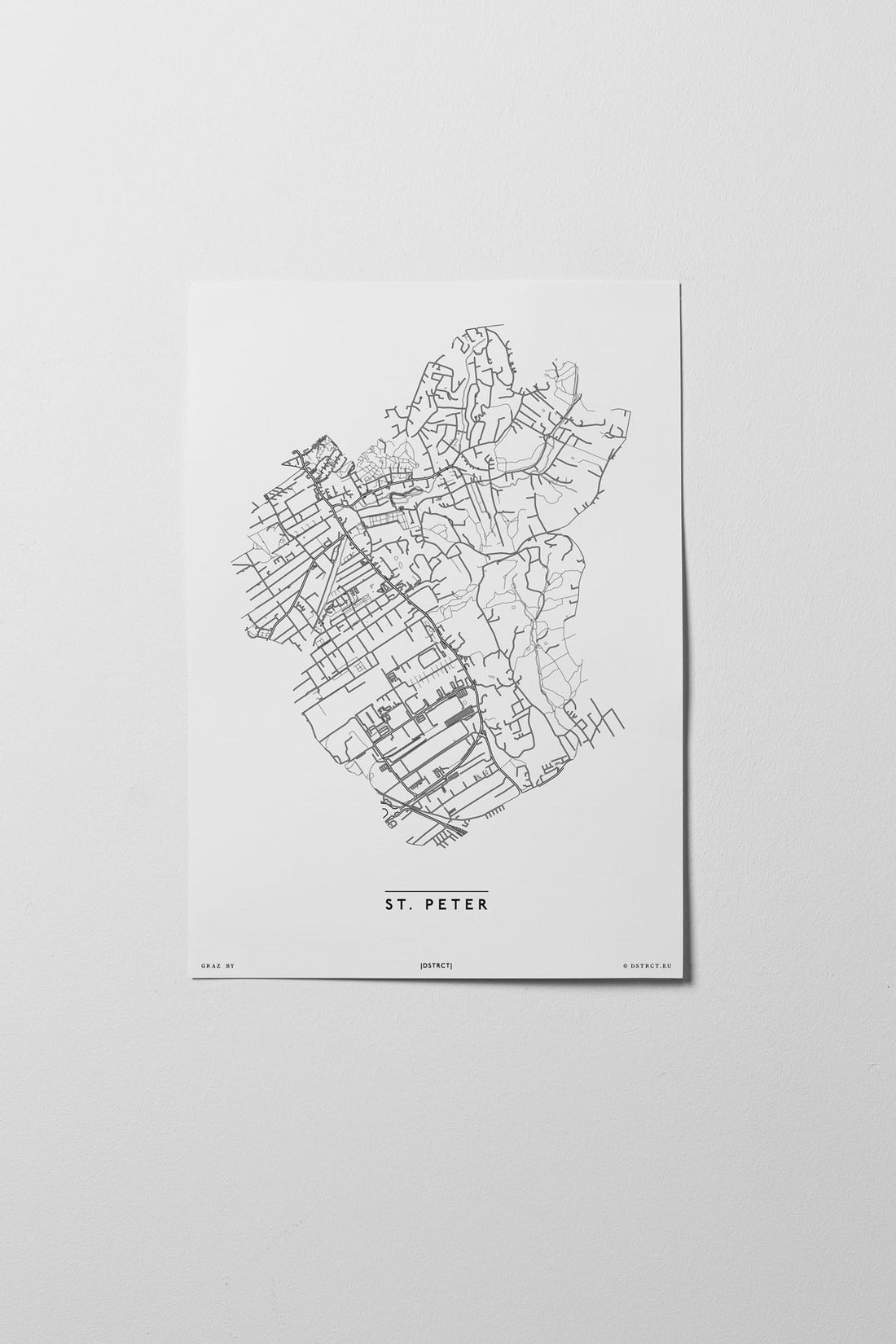 St. Peter | 8010, 8041, 8042, 8074 | Graz | City Map Karte Plan Bild Print Poster Unframed Ohne Rahmen