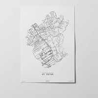St. Peter | 8010, 8041, 8042, 8074 | Graz | City Map Karte Plan Bild Print Poster Unframed Ohne Rahmen