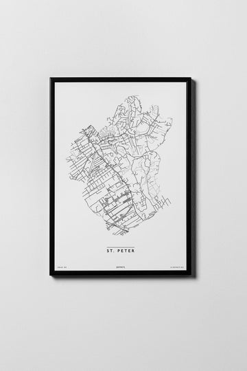 St. Peter | 8010, 8041, 8042, 8074 | Graz | City Map Karte Plan Bild Print Poster Framed Mit Rahmen