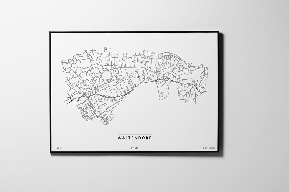 Waltendorf | 8010, 8042, 8047 | Graz | City Map Karte Plan Bild Print Poster Framed Mit Rahmen L & XL