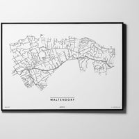Waltendorf | 8010, 8042, 8047 | Graz | City Map Karte Plan Bild Print Poster Framed Mit Rahmen L & XL