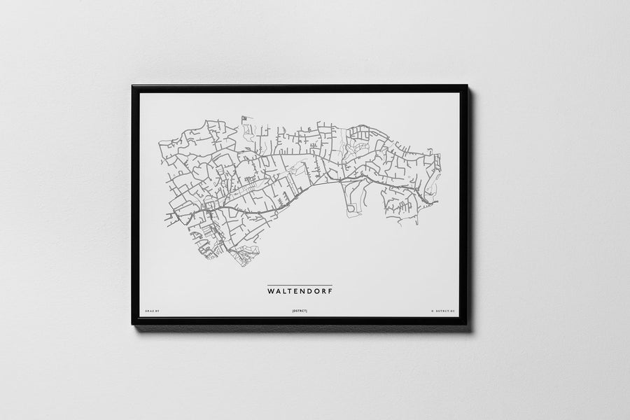 Waltendorf | 8010, 8042, 8047 | Graz | City Map Karte Plan Bild Print Poster Framed Mit Rahmen