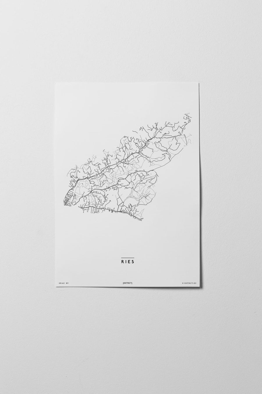 Ries | 8010, 8036, 8044, 8047 | Graz | City Map Karte Plan Bild Print Poster Unframed Ohne Rahmen