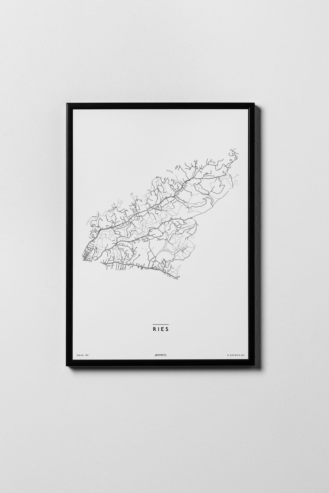 Ries | 8010, 8036, 8044, 8047 | Graz | City Map Karte Plan Bild Print Poster Framed Mit Rahmen