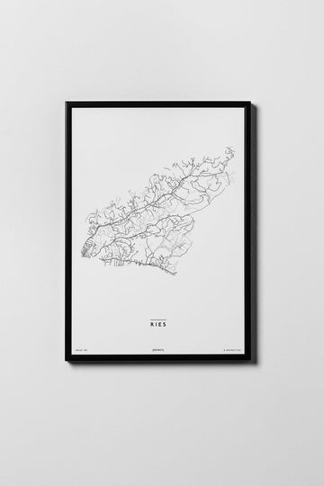 Ries | 8010, 8036, 8044, 8047 | Graz | City Map Karte Plan Bild Print Poster Framed Mit Rahmen