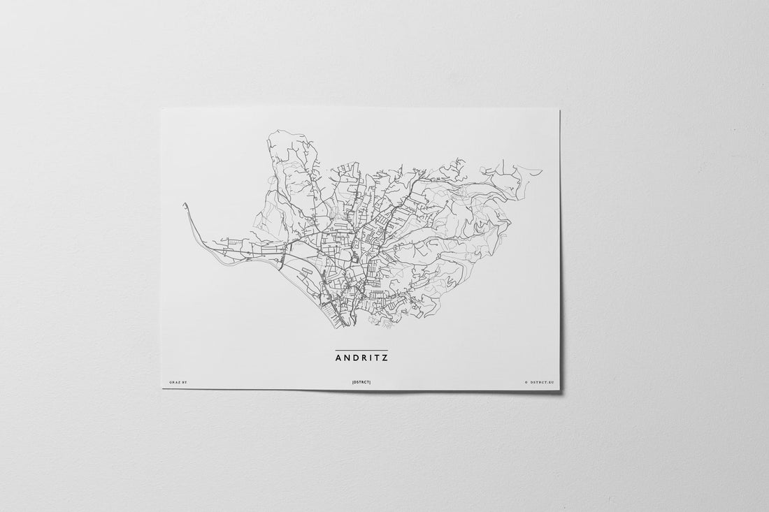 Andritz | 8010, 8043, 8044, 8045, 8046 | Graz | City Map Karte Plan Bild Print Poster Unframed Ohne Rahmen