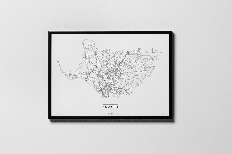 Andritz | 8010, 8043, 8044, 8045, 8046 | Graz | City Map Karte Plan Bild Print Poster Framed Mit Rahmen