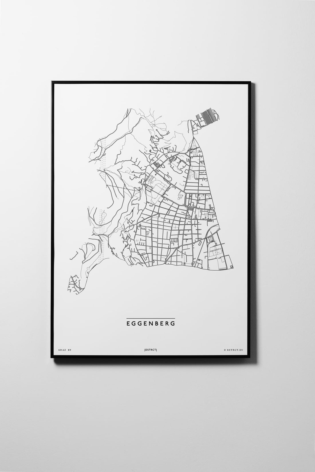 Eggenberg | 8020, 8051, 8052 | Graz | City Map Karte Plan Bild Print Poster Framed Mit Rahmen L & XL