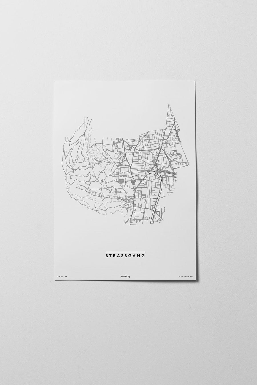 Straßgang | 8020, 8053, 8054, 8055 | Graz | City Map Karte Plan Bild Print Poster Unframed Ohne Rahmen