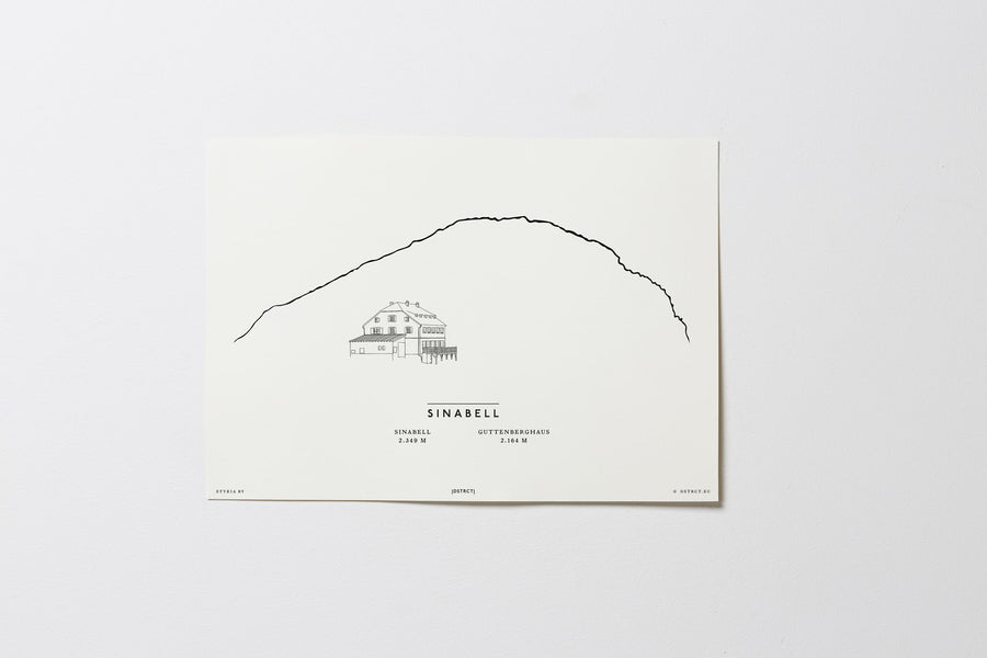 Sinabell & Guttenberghaus | Steiermark| Illustration | Zeichnung Bild Print Poster Ohne Rahmen Unframed