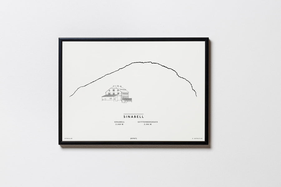 Sinabell & Guttenberghaus | Steiermark | Illustration | Zeichnung Bild Print Poster Mit Rahmen Framed