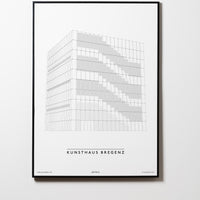 Kunsthaus Bregenz | City Map Karte Plan Bild Print Poster Framed Mit Rahmen L & XL