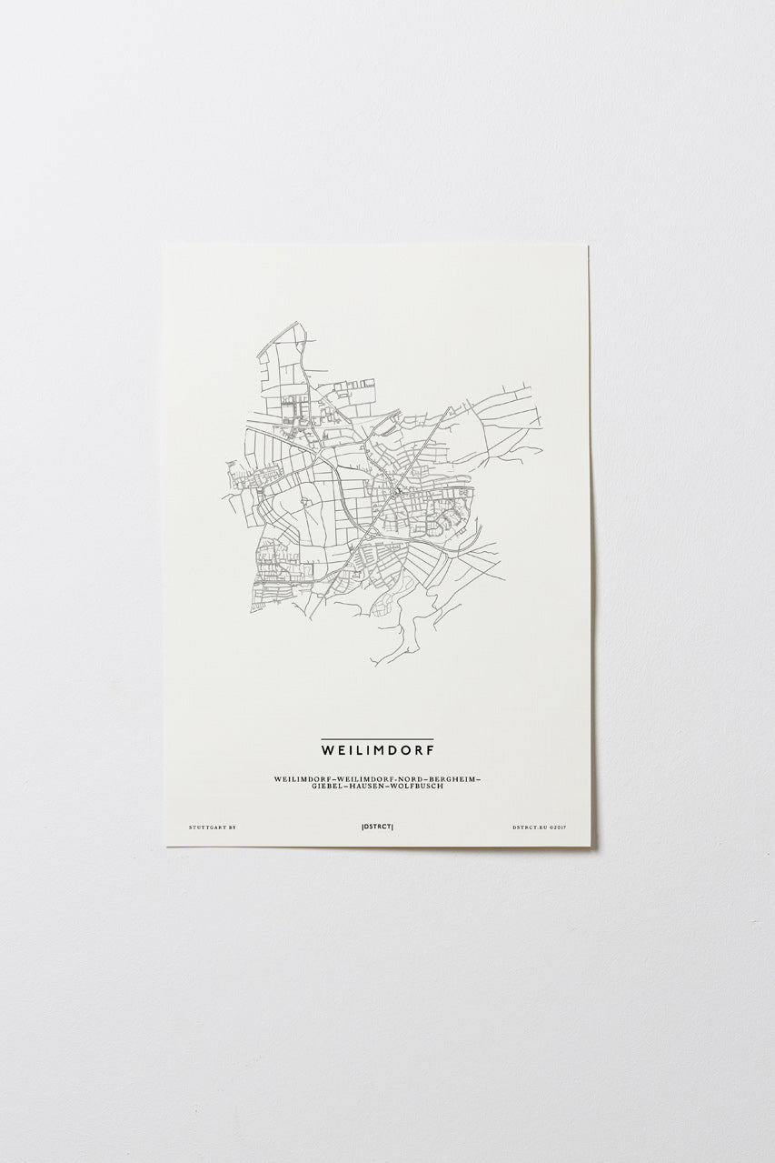 Weilimdorf | 70499 | Stuttgart | City Map Karte Plan Bild Print Poster Ohne Rahmen Unframed