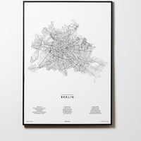 Berlin | Deutschland | City Map Karte Plan Bild Print Poster Mit Rahmen FramedBerlin | Deutschland | City Map Karte Plan Bild Print Poster Mit Rahmen Framed L & XL