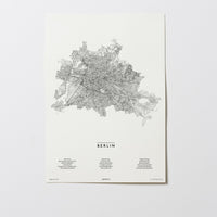 Berlin | Deutschland | City Map Karte Plan Bild Print Poster Mit Rahmen FramedBerlin | Deutschland | City Map Karte Plan Bild Print Poster Ohne Rahmen Unframed