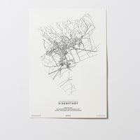 Eisenstadt | Burgenland | City Map Karte Plan Bild Print Poster Ohne Rahmen Unframed