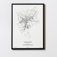 Eisenstadt | Burgenland | City Map Karte Plan Bild Print Poster Mit Rahmen Framed