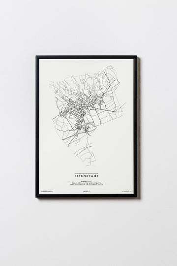 Eisenstadt | Burgenland | City Map Karte Plan Bild Print Poster Mit Rahmen Framed