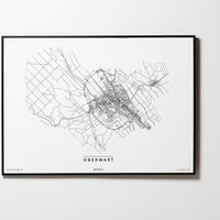 Oberwart | Burgenland | City Map Karte Plan Bild Print Poster Mit Rahmen Framed L & XL