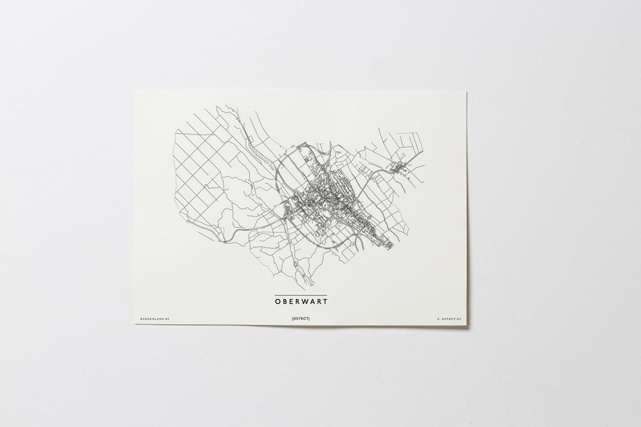 Oberwart | Burgenland | City Map Karte Plan Bild Print Poster Ohne Rahmen Unframed