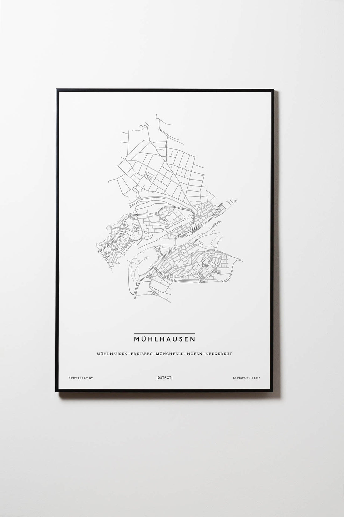 Mühlhausen | 70378 - 70437 | Stuttgart | City Map Karte Plan Bild Print Poster Mit Rahmen Framed L & XL