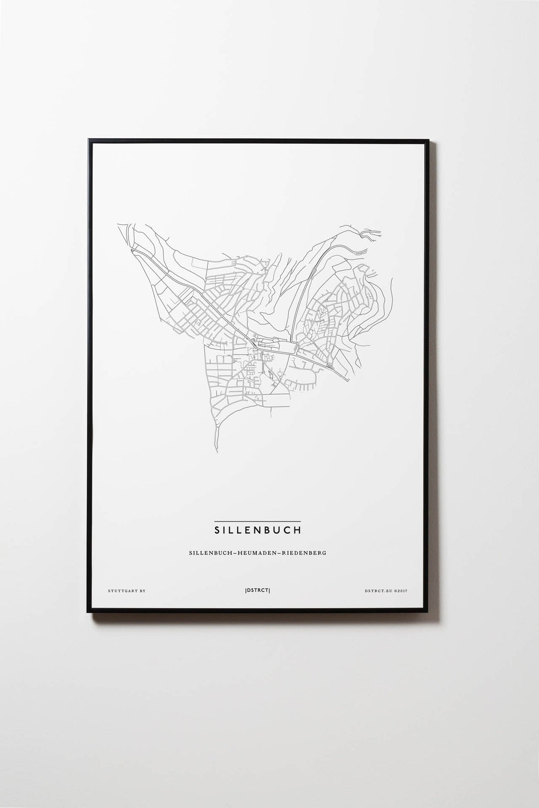 Sillenbuch | 70619 | Stuttgart | City Map Karte Plan Bild Print Poster Mit Rahmen Framed L & XL