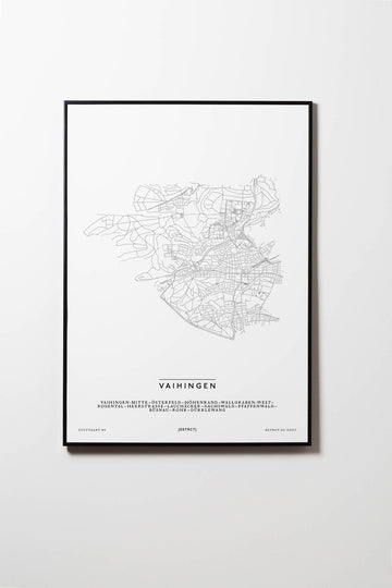 Vaihingen | 70563 - 70569 | Stuttgart | City Map Karte Plan Bild Print Poster Mit Rahmen Framed L & XL
