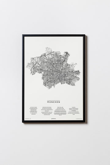 Nürnberg | Bayern | Deutschland | City Map Karte Plan Bild Print Poster Mit Rahmen Framed