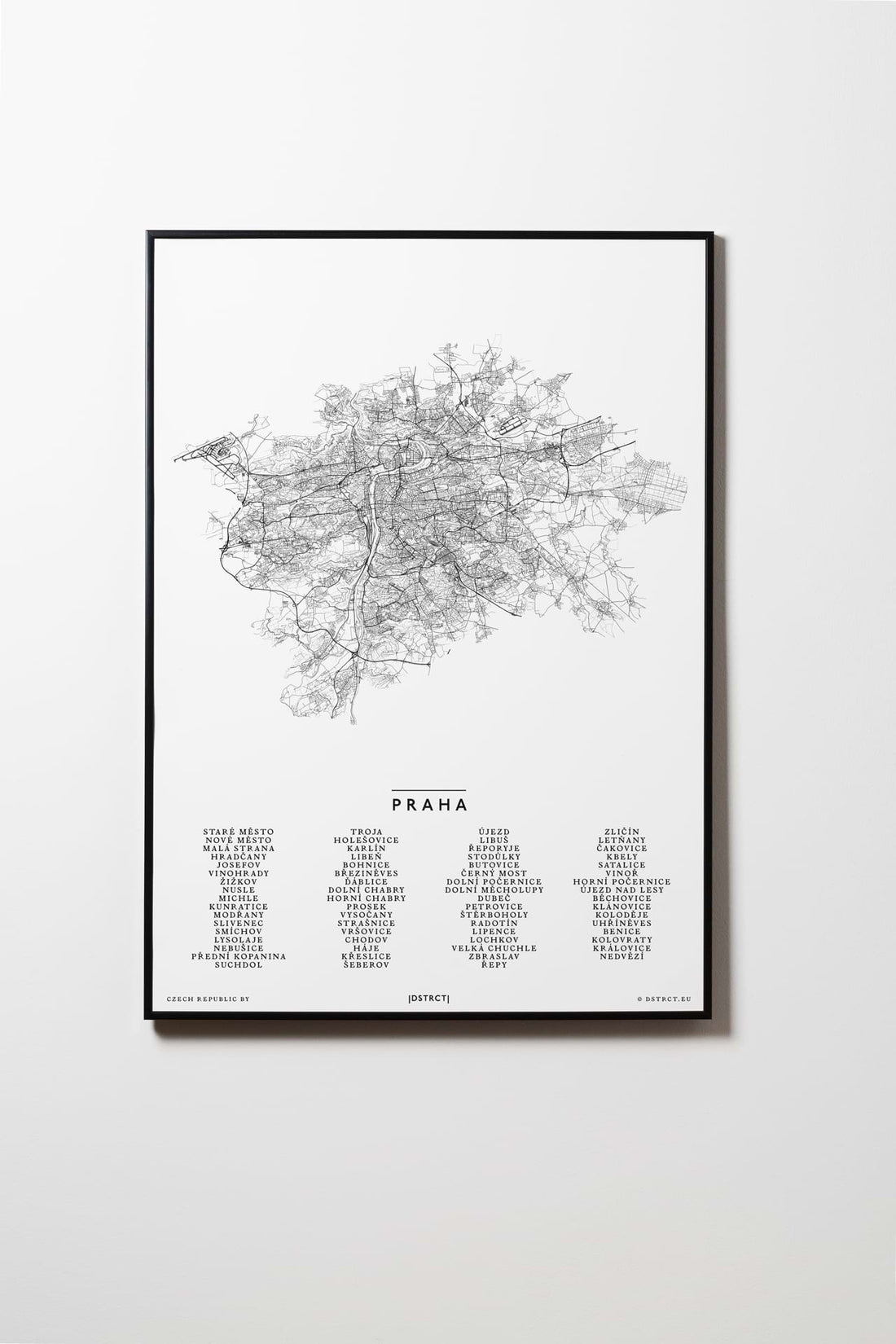 Prag | Tschechien | City Map Karte Plan Bild Print Poster Mit Rahmen Framed L & XL