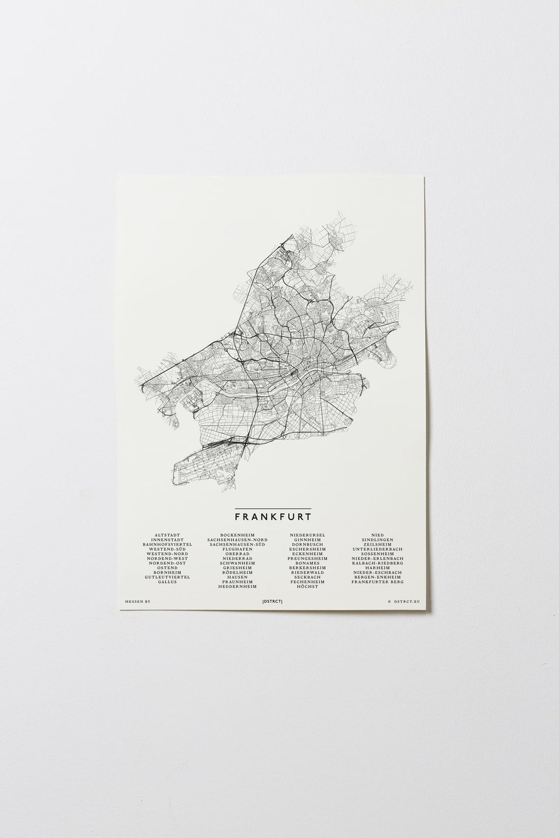 Frankfurt | Deutschland | City Map Karte Plan Bild Print Poster Ohne Rahmen Unframed