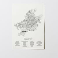 Frankfurt | Deutschland | City Map Karte Plan Bild Print Poster Ohne Rahmen Unframed