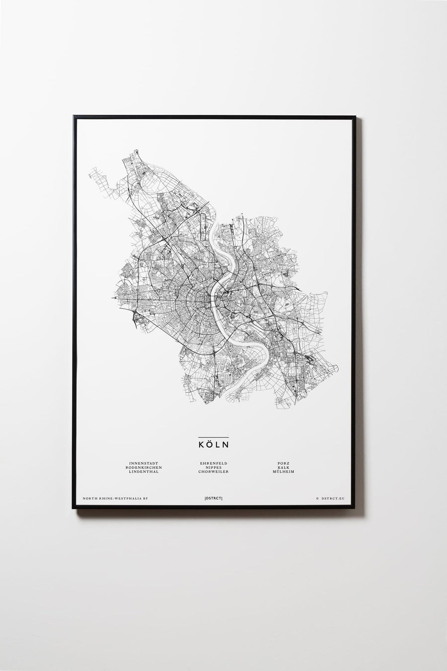 Köln | Nordrhein-Westfalen | Deutschland | City Map Karte Plan Bild Print Poster Mit Rahmen Framed L & XL