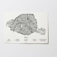 Paris | Frankreich | City Map Karte Plan Bild Print Poster Ohne Rahmen Unframed
