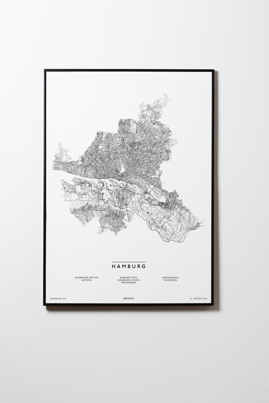 Hamburg | Deutschland | City Map Karte Plan Bild Print Poster Mit Rahmen Framed L & XL