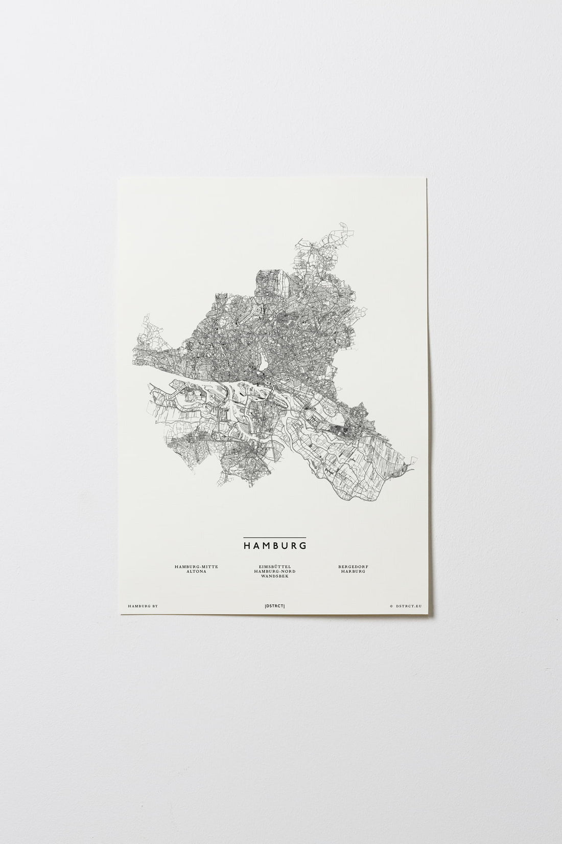 Hamburg | Deutschland | City Map Karte Plan Bild Print Poster Ohne Rahmen Unframed