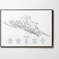 Rijeka | Kroatien | Croatia | City Map Karte Plan Bild Print Poster Mit Rahmen Framed L & XL