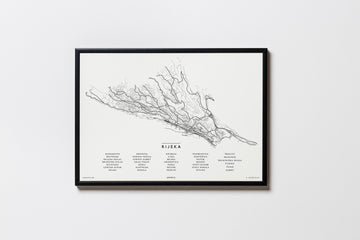 Rijeka | Kroatien | Croatia | City Map Karte Plan Bild Print Poster Mit Rahmen Framed