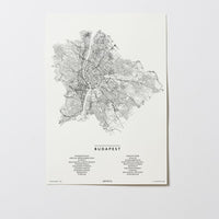 Budapest | Ungarn | City Map Karte Plan Bild Print Poster Ohne Rahmen Unframed