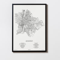 Budapest | Ungarn | City Map Karte Plan Bild Print Poster Mit Rahmen Framed