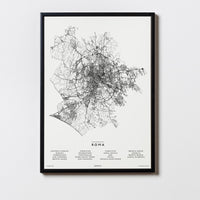 Rom | Italien | City Map Karte Plan Bild Print Poster Mit Rahmen Framed