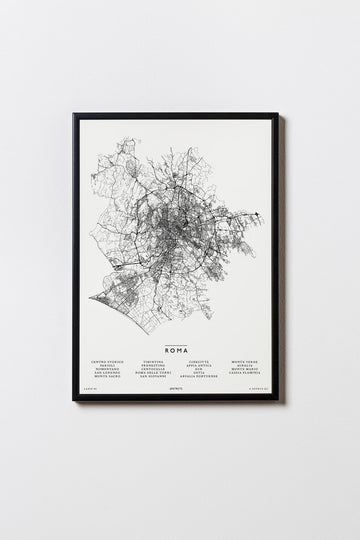 Rom | Italien | City Map Karte Plan Bild Print Poster Mit Rahmen Framed