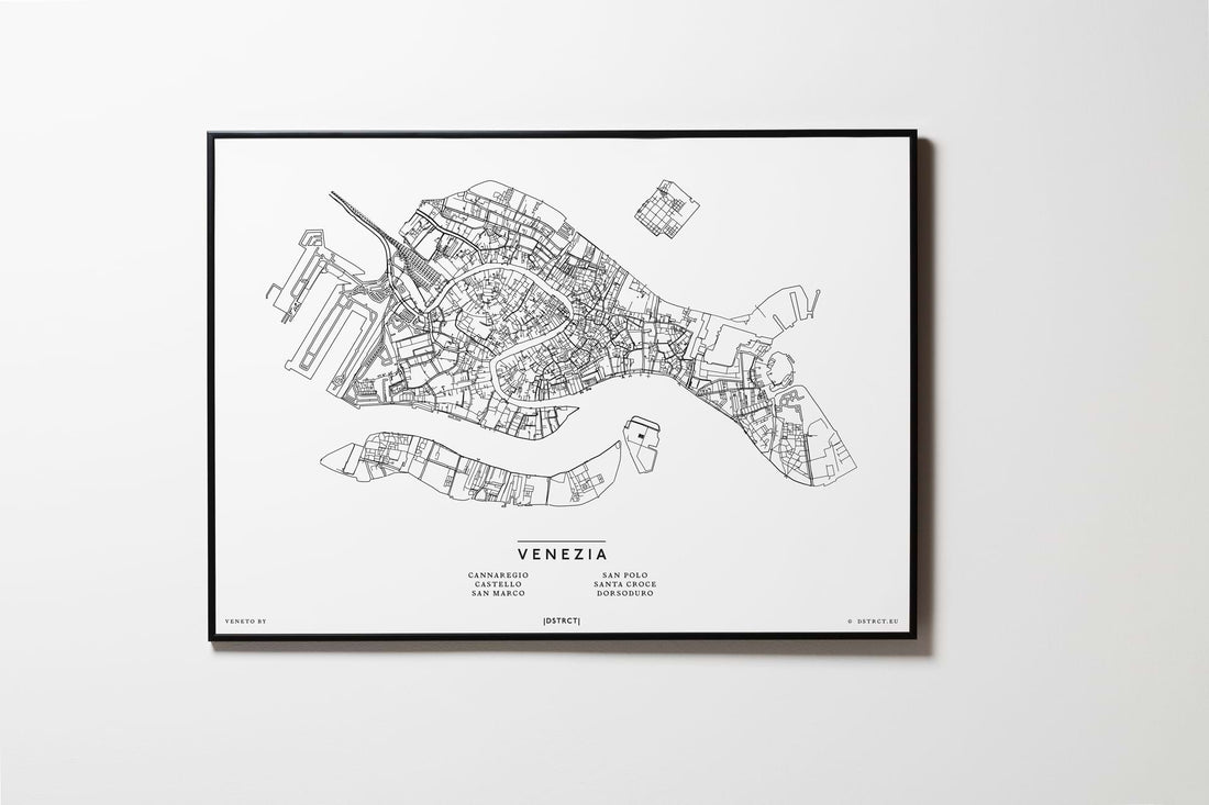 Venedig Venezia | Italien | City Map Karte Plan Bild Print Poster Mit Rahmen Framed L & XL