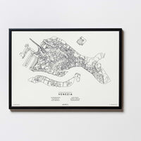 Venedig Venezia | Italien | City Map Karte Plan Bild Print Poster Mit Rahmen Framed