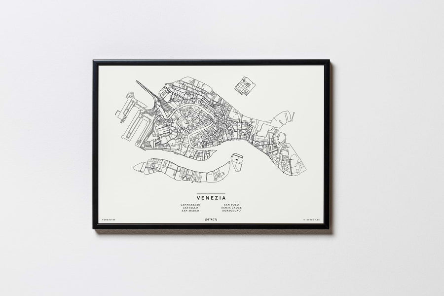 Venedig Venezia | Italien | City Map Karte Plan Bild Print Poster Mit Rahmen Framed