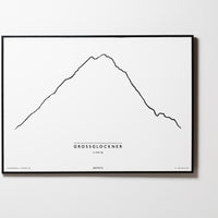 Großglockner | Kärnten | Tirol | Illustration | Zeichnung Bild Print Poster Mit Rahmen Framed L & XL