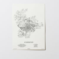 Klagenfurt | Kärnten | Österreich | City Map Karte Plan Bild Print Poster Ohne Rahmen Unframed
