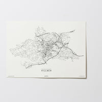 Villach | 9500 - 9587 | Kärnten | Österreich | City Map Karte Plan Bild Poster Ohne Rahmen Unframed