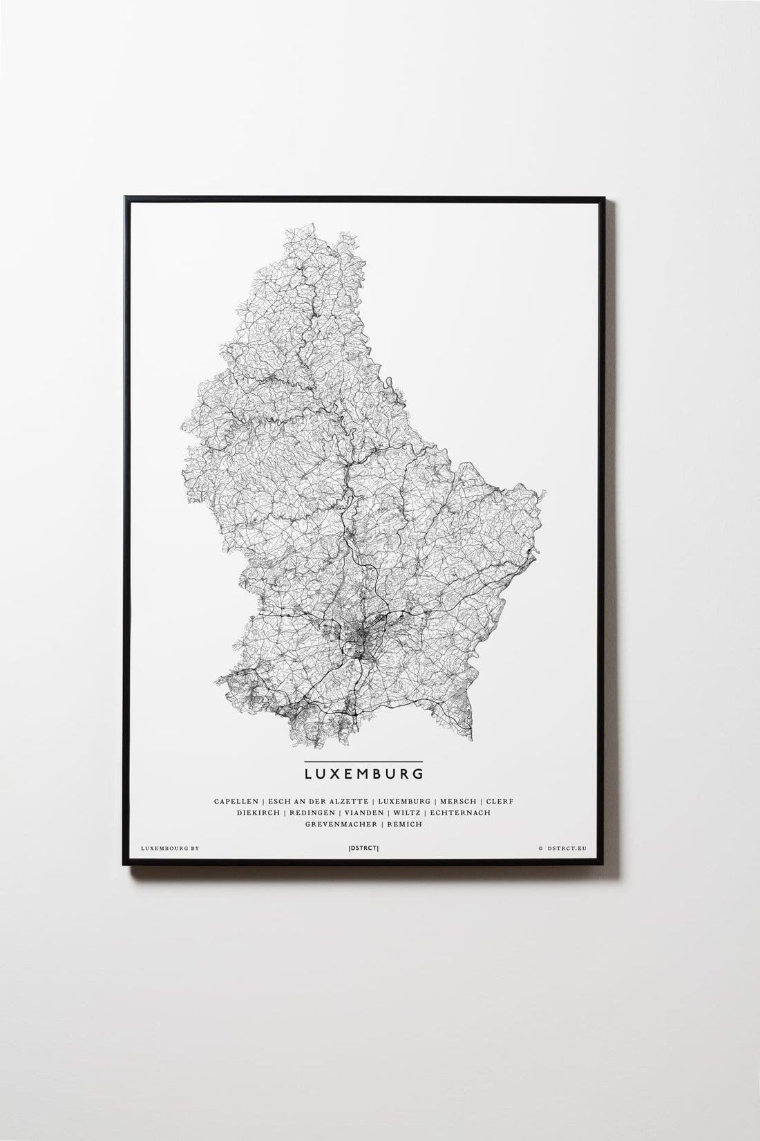 Luxemburg | Großherzogtum Luxemburg | City Map Karte Plan Bild Print Poster Mit Rahmen Framed L & XL