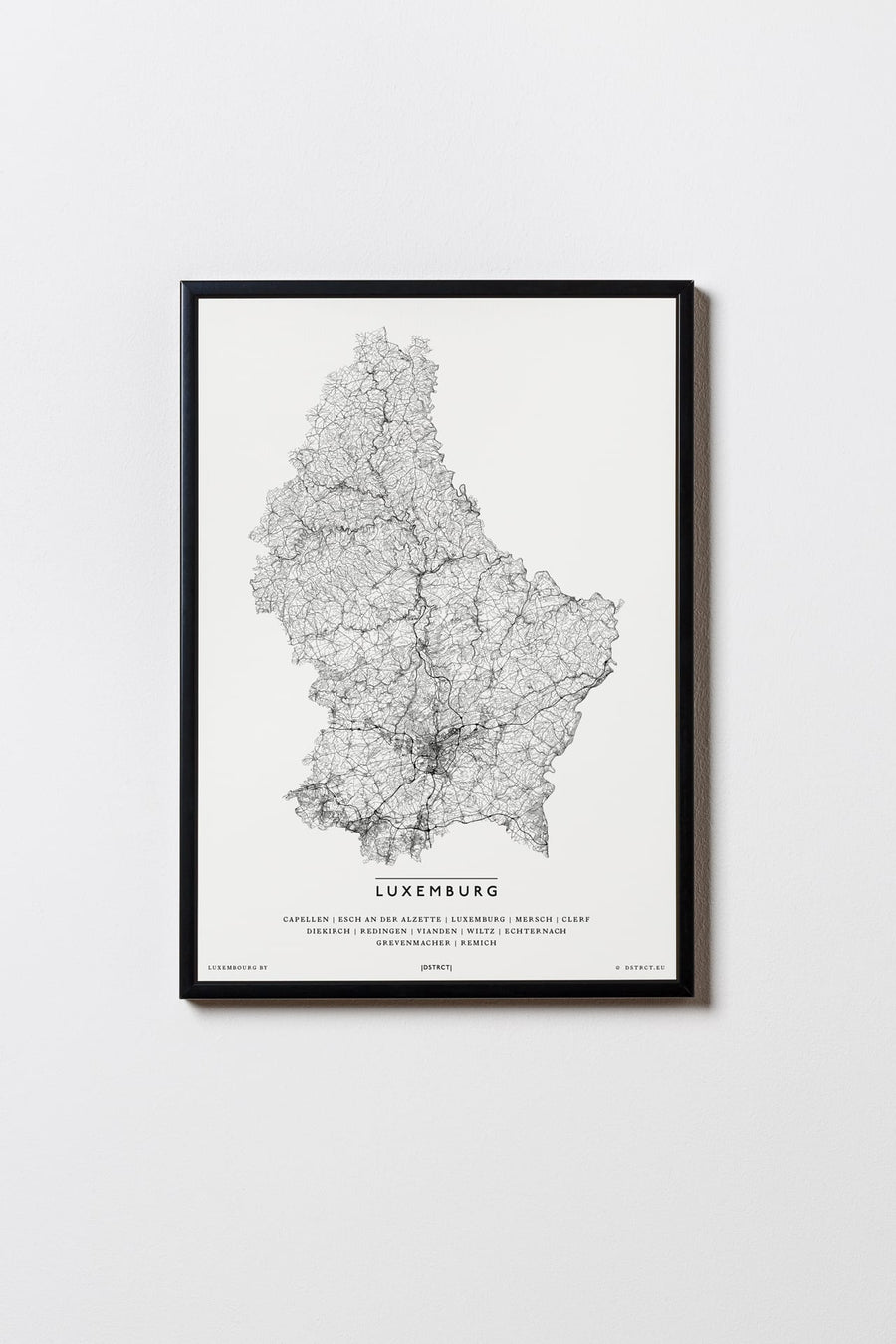 Luxemburg | Großherzogtum Luxemburg | City Map Karte Plan Bild Print Poster Mit Rahmen Framed